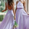 Clothing * | Petal & Pup Good Quality Blossom Halterneck Maxi Dress Lavender