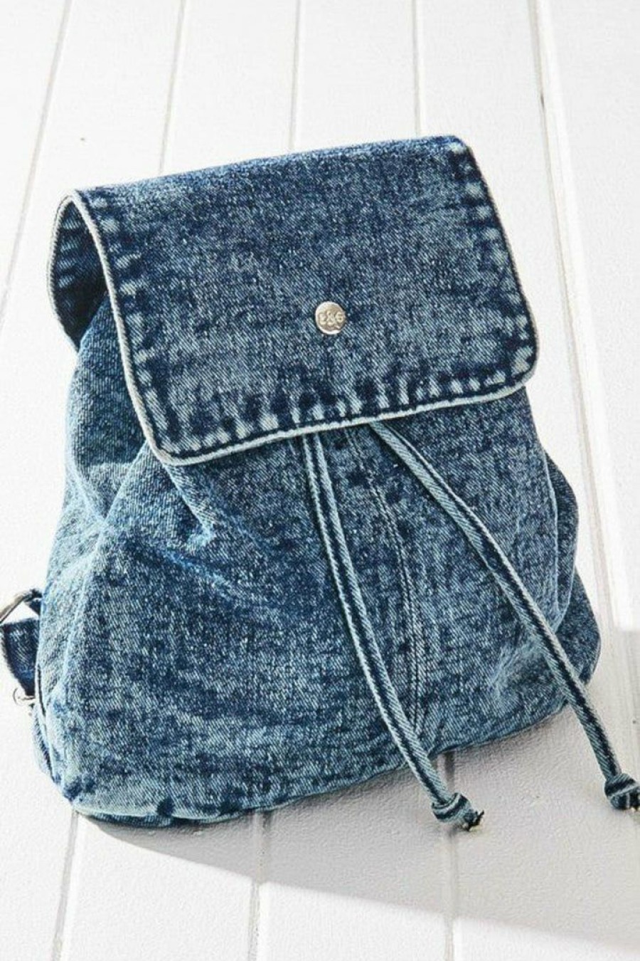 Shoes & Accessories * | Petal & Pup Official Vintage Washed Mini Backpack Denim