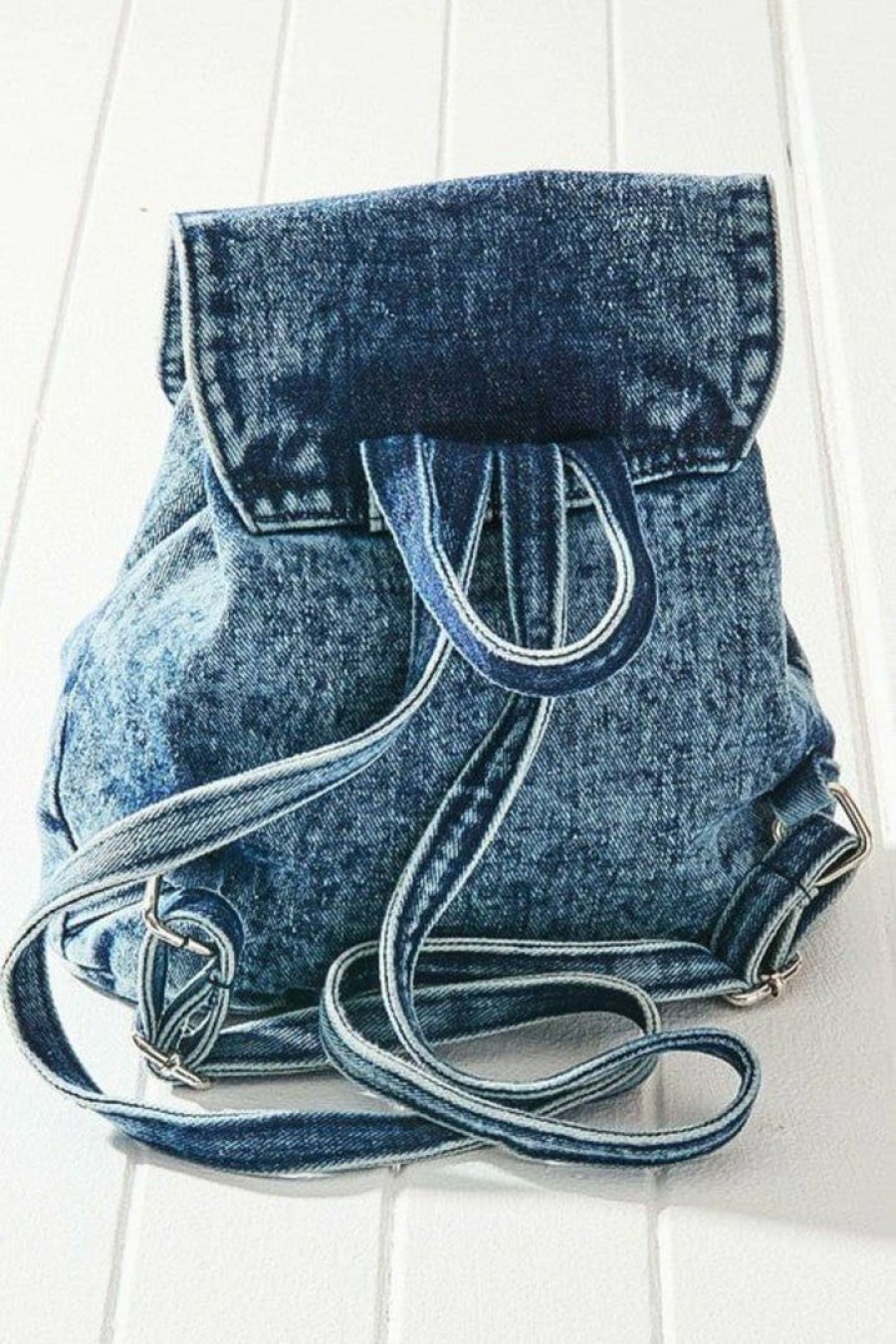 Shoes & Accessories * | Petal & Pup Official Vintage Washed Mini Backpack Denim