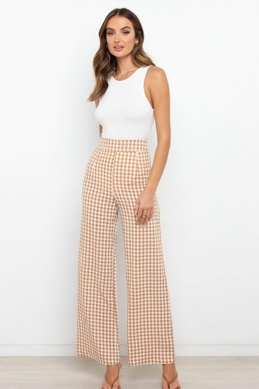 Clothing * | Petal & Pup Best Sellers Gimmie Pants Tan Gingham