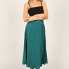 Clothing * | Petal & Pup Online Anderson Pleat Midi Skirt Hunter Green